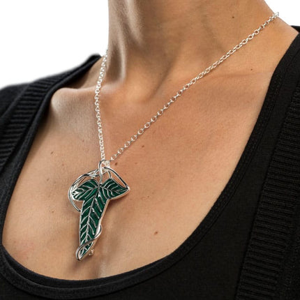 Elven Leaf Brooch & Chain (Sterling Silver) Lord of the Rings Replica 1/1