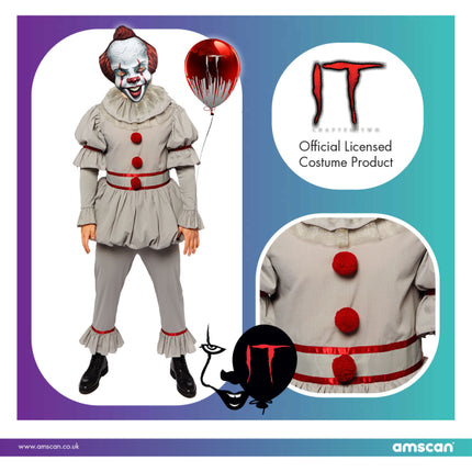 Pennywise IT Costume Carnevale Adulti Deluxe Fancy Dress