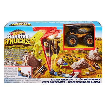 Hot Wheels Monster Trucks Big Air Breakout Playset Loco Punk