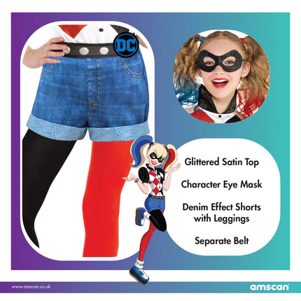 Harley Quinn Costume Deluxe Carnevale Bambina Roleplay Fancy Dress