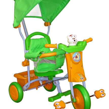 Triciclo Con Asta Maniglione Regolabile Bubu Giallo-Verde Bambini (3948396740705)