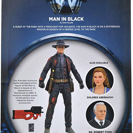 Westworld Action Figure Man in Black Battle Damaged Previews Exclusive 18 cm