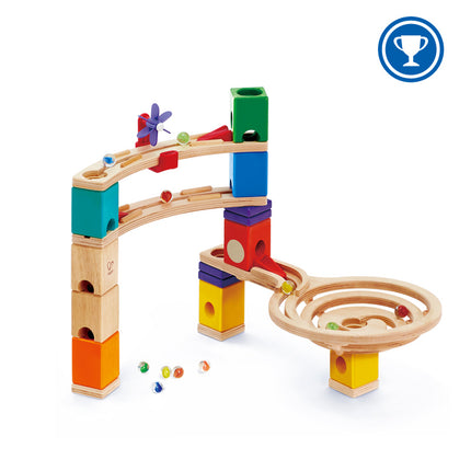 Quadrilla wooden track with marbles - travel to the finish line