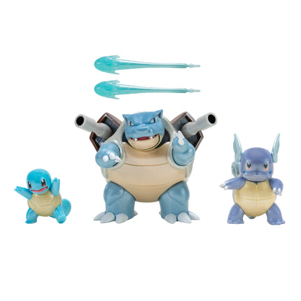 Squirtle, Wartortle, Blastoise Pokemon Multipack Evolution Select Figures 5-11 cm