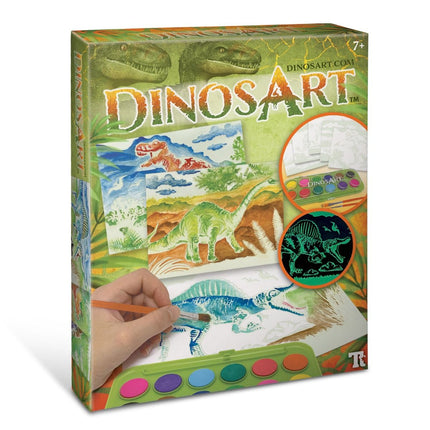 Dinos Art Erstellen Sie kreative Set Kunsthandwerk Kind Dinosaurier Magie Aquarelle