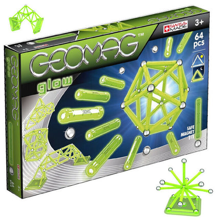 Geomag Glow 64 Pieces If Fluorescent Magnetic Construction