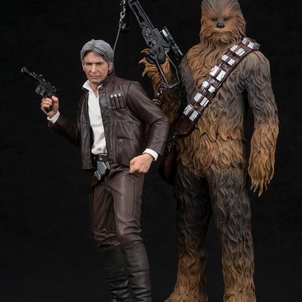 Han Solo e Chewbacca  Kotobukiya Episodio VII 7 Star Wars ArtFx Scala 1:10 23cm Statua Statuetta Collezione (3948329861217)