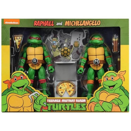 Michelangelo y Raphael Figuras de acción Pack de 2 tortugas ninja TMNT Neca 54103 18cm