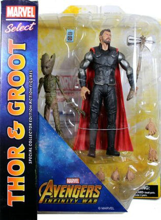 Thor e Groot Action Figures Marvel Select Diamond AVengers 17cm (3948421611617)