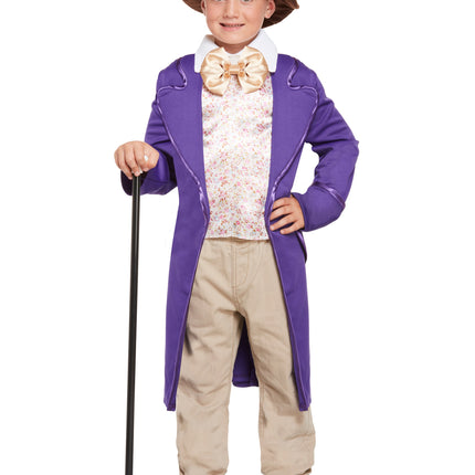 Costume Carnevale Simile Willy Wonka Fabbrica del Cioccolato 10 11 12 Anni (3948414861409)