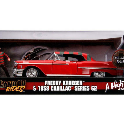 Cadillac Nightmare on Elm Street 1985 Diecast Modellino 1/24 con Action figure Freddy Krueger Metallo (3948436455521)