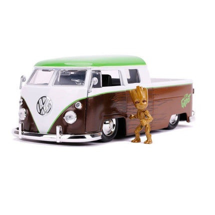 Guardians of the Galaxy Hollywood Rides Diecast Model 1/24 1962 Volkswagen Bus z figurką