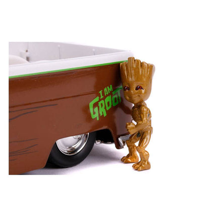 Guardians of the Galaxy Hollywood Rides Diecast Model 1/24 1962 Volkswagen Bus z figurką